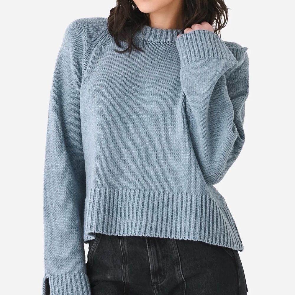 Ciao Lucia Brolio merino wool blend Soft Blue Crew Neck Sweater size L